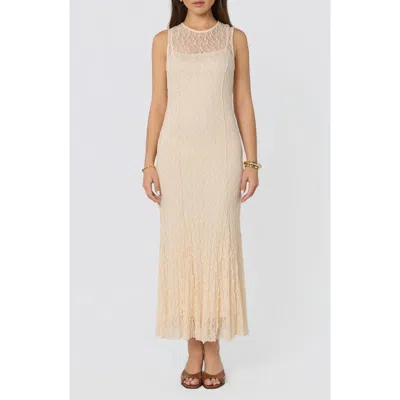 Astr The Label Annabella Lace Overlay Midi Dress In Neutral