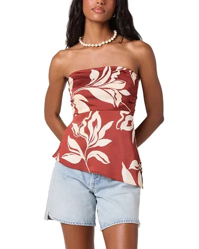 Astr The Label Annabeth Strapless Asymmetrical Top In Brown