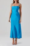 Astr The Label Antila Lace-up Back Maxi Dress In Blue