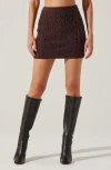 Astr The Label Argyle Pom Miniskirt In Coffee