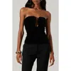 Astr The Label Arista Strapless Velvet Top In Black
