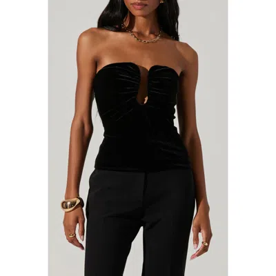 ASTR ASTR THE LABEL ARISTA STRAPLESS VELVET TOP