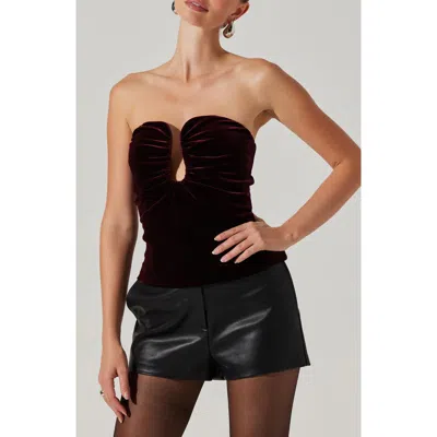 ASTR ASTR THE LABEL ARISTA STRAPLESS VELVET TOP
