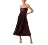 Astr The Label Ascella Strapless A-line Dress In Burgundy