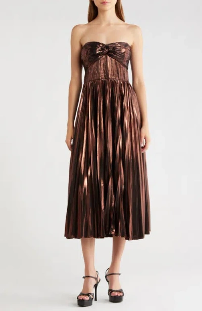 Astr The Label Ascella Strapless A-line Dress In Brown