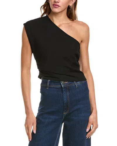 Astr The Label Asha Linen-blend Top In Black