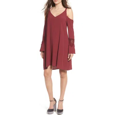 Astr The Label  Cold Shoulder Shift Dress In Red