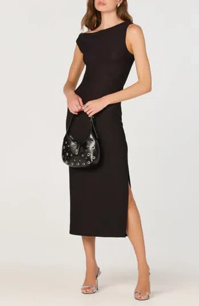 Astr The Label Asymmetric Knit Dress In Black