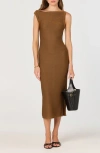 Astr The Label Asymmetric Knit Dress In Brown