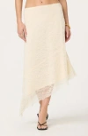 Astr The Label Asymmetric Lace Midi Skirt