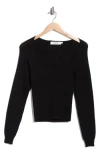 Astr The Label Asymmetric Neck Sweater In Black