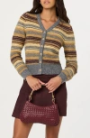 Astr The Label August Stripe Cardigan In Multi
