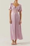 Astr Women's Aurelia Flutter Sleeve Lace Inset Dress In Dusty Pink