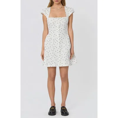 Astr The Label Averi Polka Dot Minidress In White