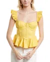 Astr The Label Baylin Linen-blend Top