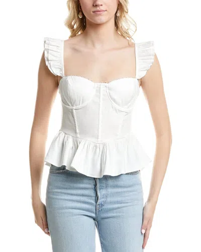 Astr The Label Baylin Linen-blend Top In White