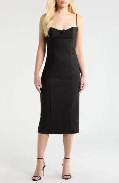Astr The Label Bea Midi Cocktail Dress In Black