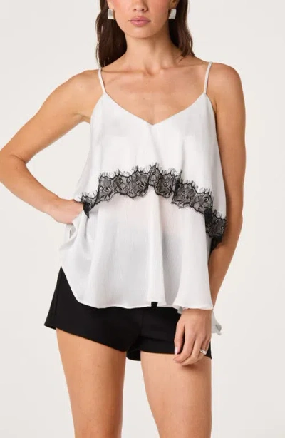 Astr The Label Beara Lace Trim Camisole Shell In White