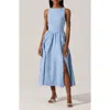 Astr The Label Bow Back A-line Dress In Blue