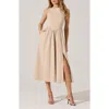 Astr The Label Bow Back A-line Dress In Sand