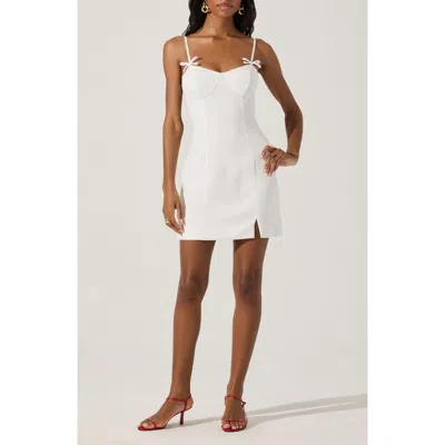 Astr The Label Bow Detail Minidress In White