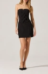 Astr The Label Bow Detail Strapless Sheath Dress In Black