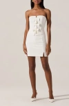 Astr The Label Bow Detail Strapless Sheath Dress In White