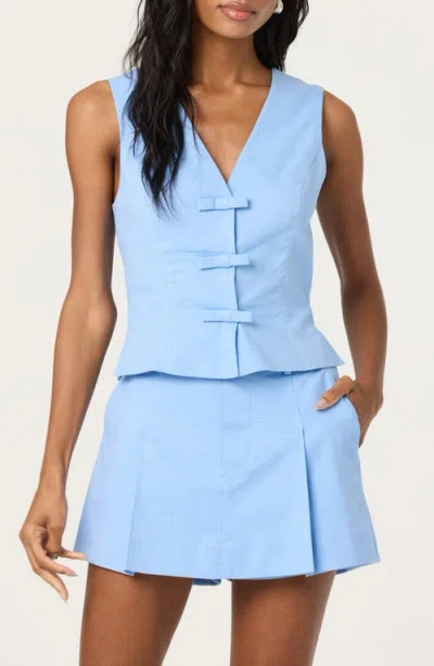 Astr The Label Bow Front Cotton & Linen Vest