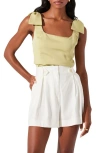 Astr The Label Bow Shoulder Tank In Green