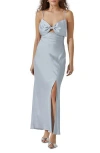Astr The Label Bow Sleeveless Satin Maxi Dress