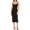 Astr The Label Bow Strap Midi Dress In Black