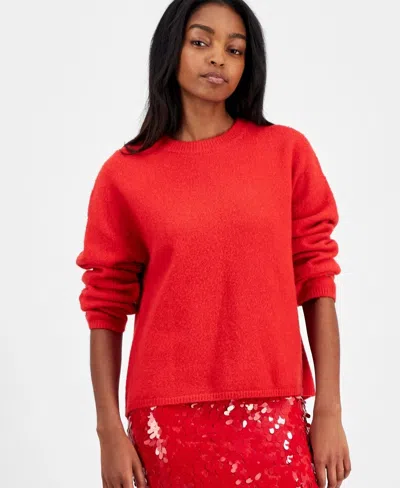 Astr The Label Bowie Sweater Women Red Wool Long Sleeve Round Neck Cozy Pall1