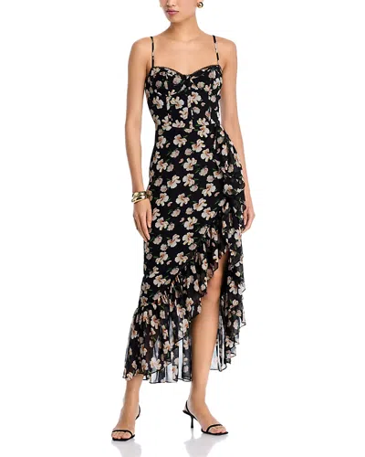 Astr The Label Brisbane Floral High/low Dress In Black