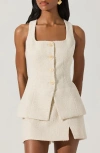 Astr The Label Brunelle Tweed Vest In Oatmeal