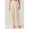 Astr Bryony Linen Blend Pleated Pants In Cream In Cream