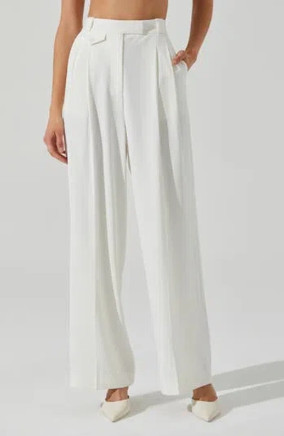 Astr The Label Bryony High Waist Wide Leg Pants In Off White