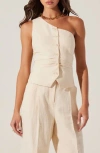 Astr Bryony One Shoulder Vest In Cream In Neutral