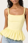 Astr The Label Bubble Peplum Cotton Camisole