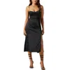 Astr Bustier Satin Dress In Black