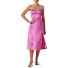 Astr Bustier Satin Dress In Bubblegum