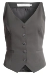 Astr The Label Button-up Vest In Charcoal