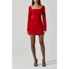 Astr The Label Calanthe Long Sleeve Minidress In Red