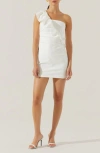 Astr The Label Camila Ruffle Detail One-shoulder Minidress In White