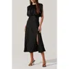 Astr The Label Cap Sleeve Satin Dress In Black