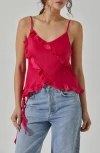 Astr The Label Cascading Ruffle Tank In Hot Pink