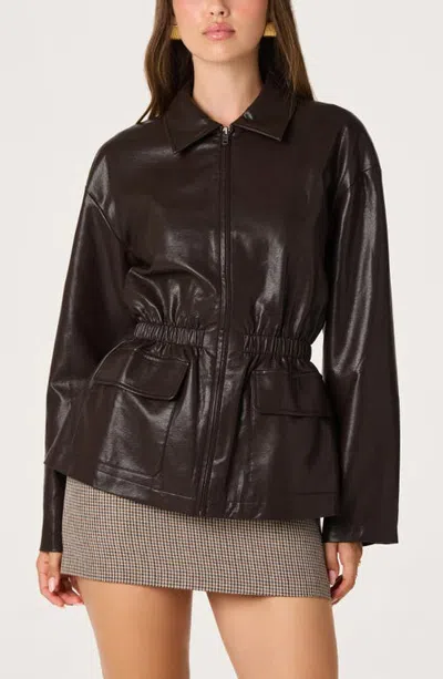 Astr The Label Cavanaugh Faux Leather Jacket In Brown