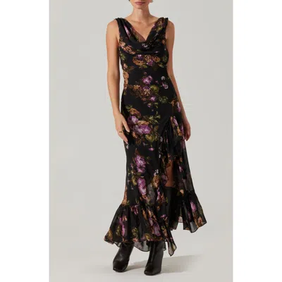 Astr The Label Cecelia Floral Cowl Neck Sleeveless Maxi Dress