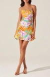 Astr The Label Cerinthe Floral Minidress In Orange Multi