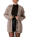 Astr The Label Carli Fuzzy Longline Cardigan In Taupe