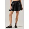 Astr The Label Chelsey Flare Faux Leather Miniskirt In Black